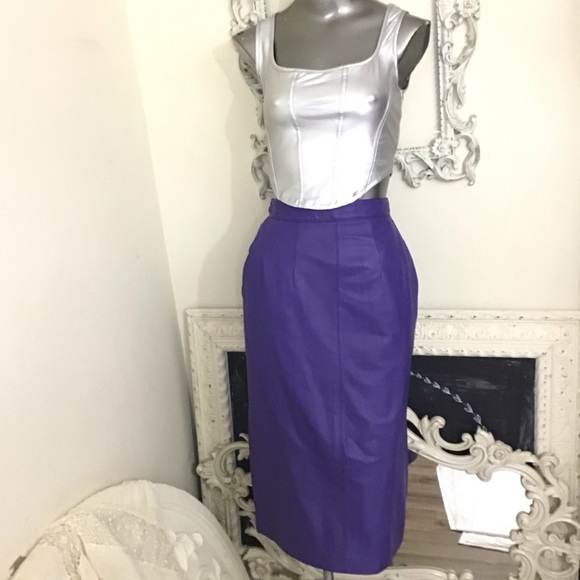 VINTAGE Chia Purple Leather Jacket - Picture 8 of 16